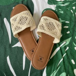 Beige Woven Sandal